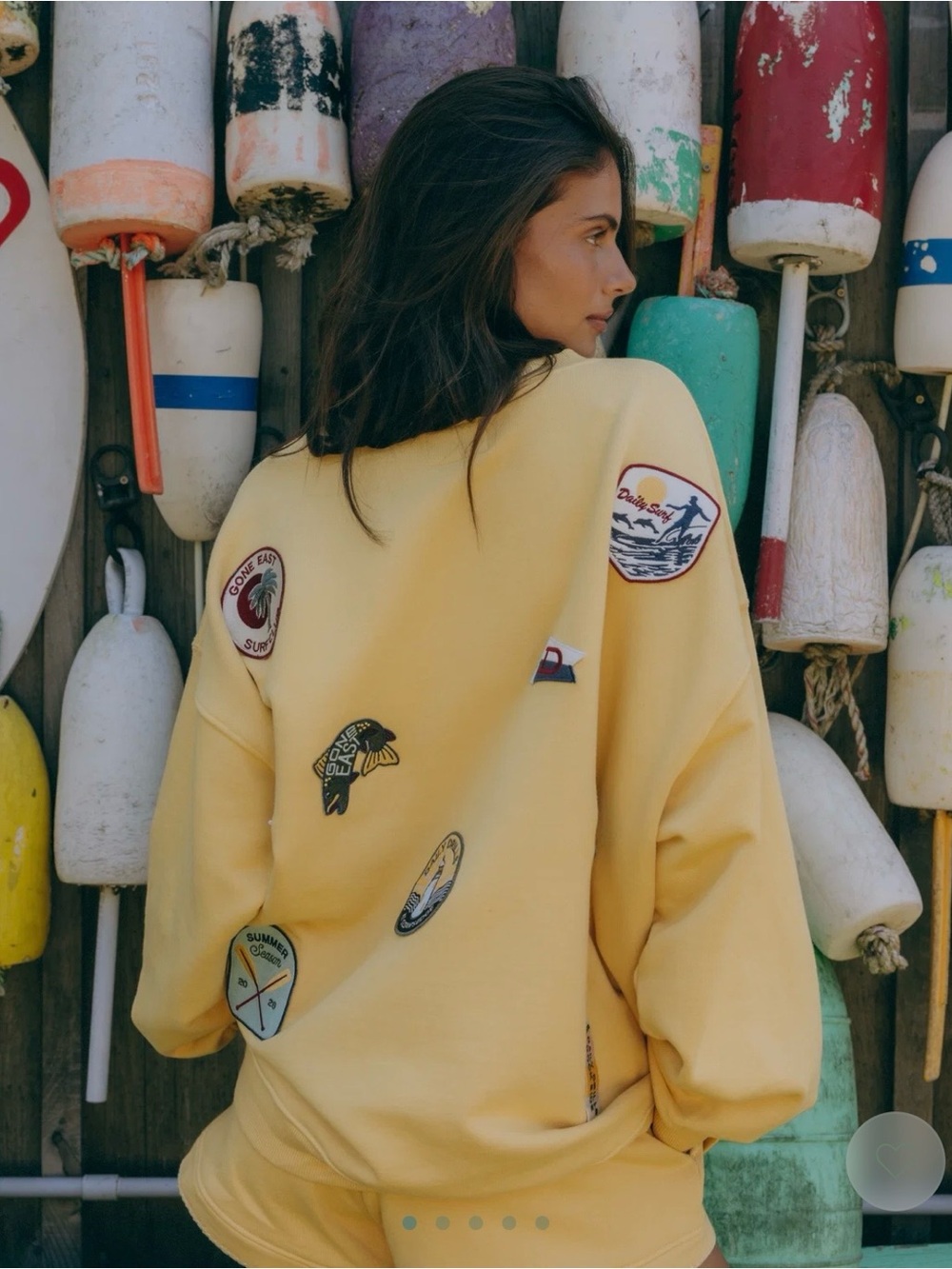 Daily Drills Sunny Yellow Heavyweight Oversized Out East Crewneck Sweatshirt